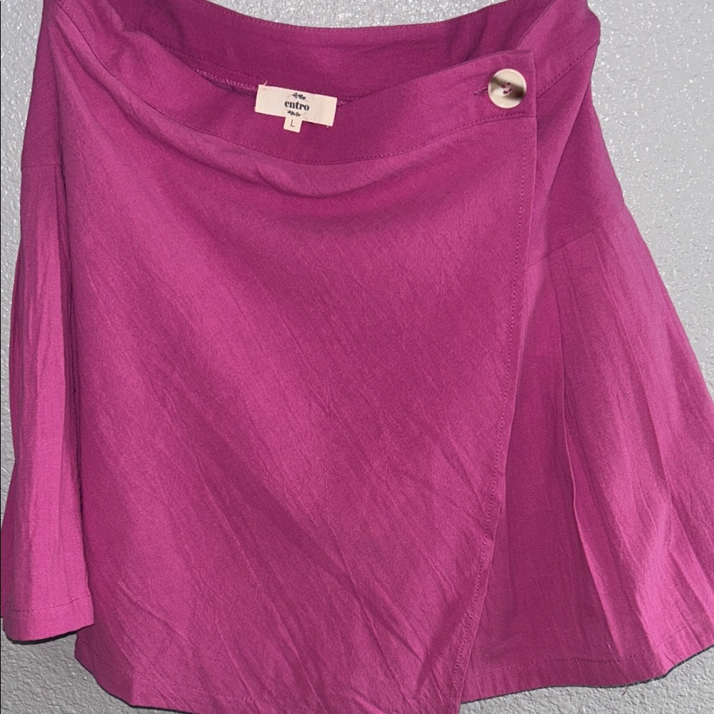 Entro Fuchsia Asymmetrical Wrap Skirt